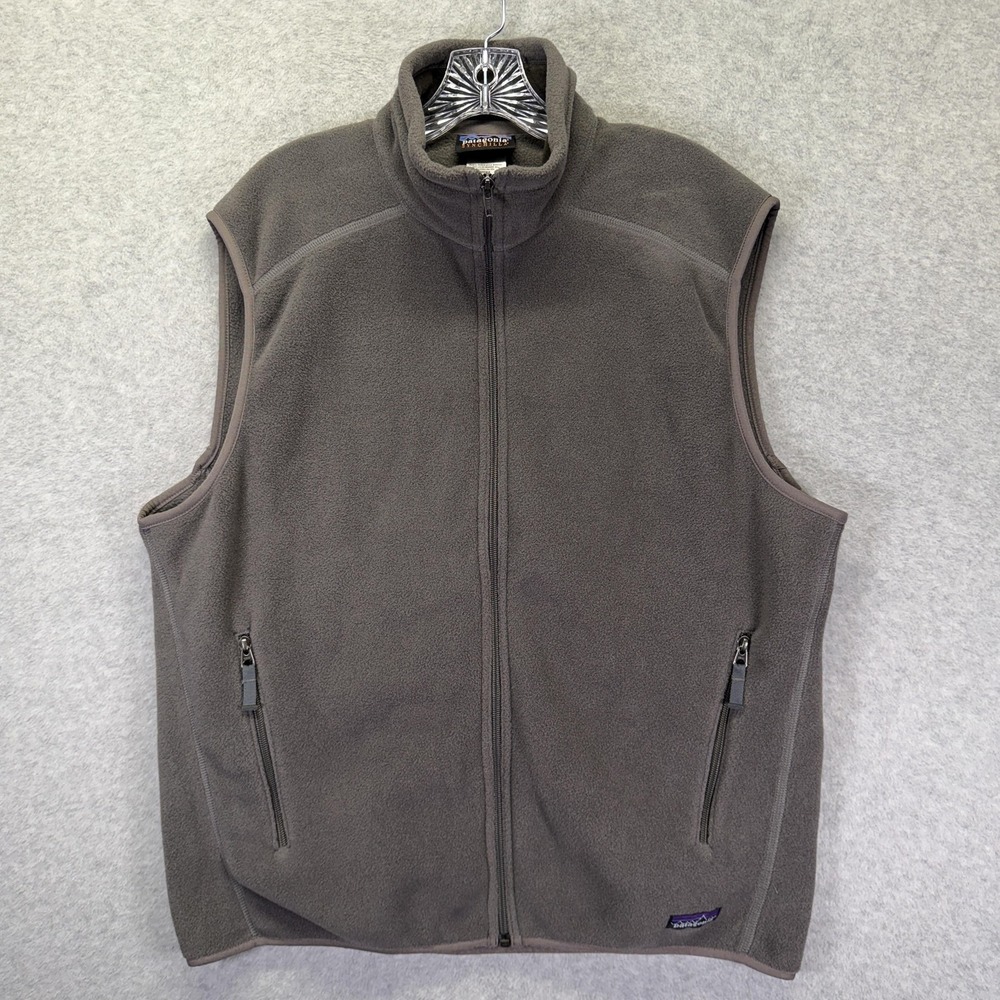 Patagonia Synchilla Vest Mens Large Gray Fleece Full Zip Outdoor Hiking